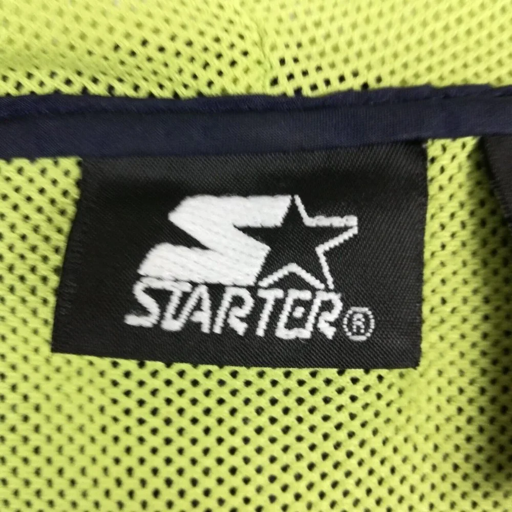 Starter Mens Jacket Windbreaker Hooded Zip‎ Blue Green Mesh Lined Lightweight M